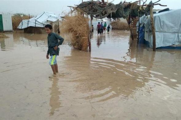تضرر 650 أسرة نازحة بسبب الفيضانات في حضرموت والحديدة
