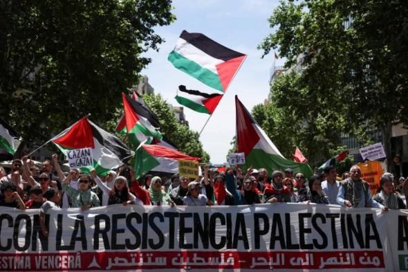 تظاهرات مدريد تتواصل دعماً لغزة