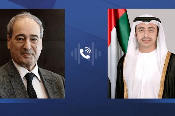 وزيرا خارجية الإمارات وسوريا يبحثان العلاقات الثنائية